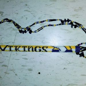 Beaded pens with necklaces and Vegas raider bead